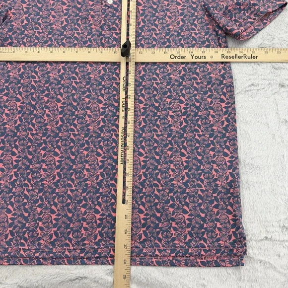 Reyn Spooner Polo Shirt Mens S Pink Floral Golf Performance Moisture Wicking - Picture 4 of 5